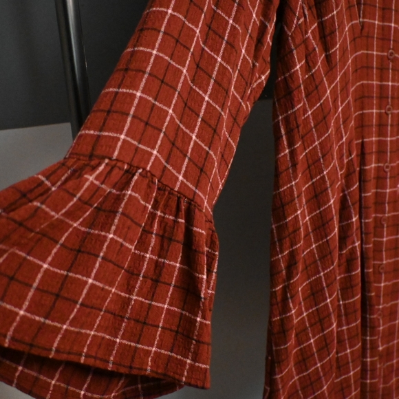 Torrid plaid flounce button up dress - Picture 2 of 5